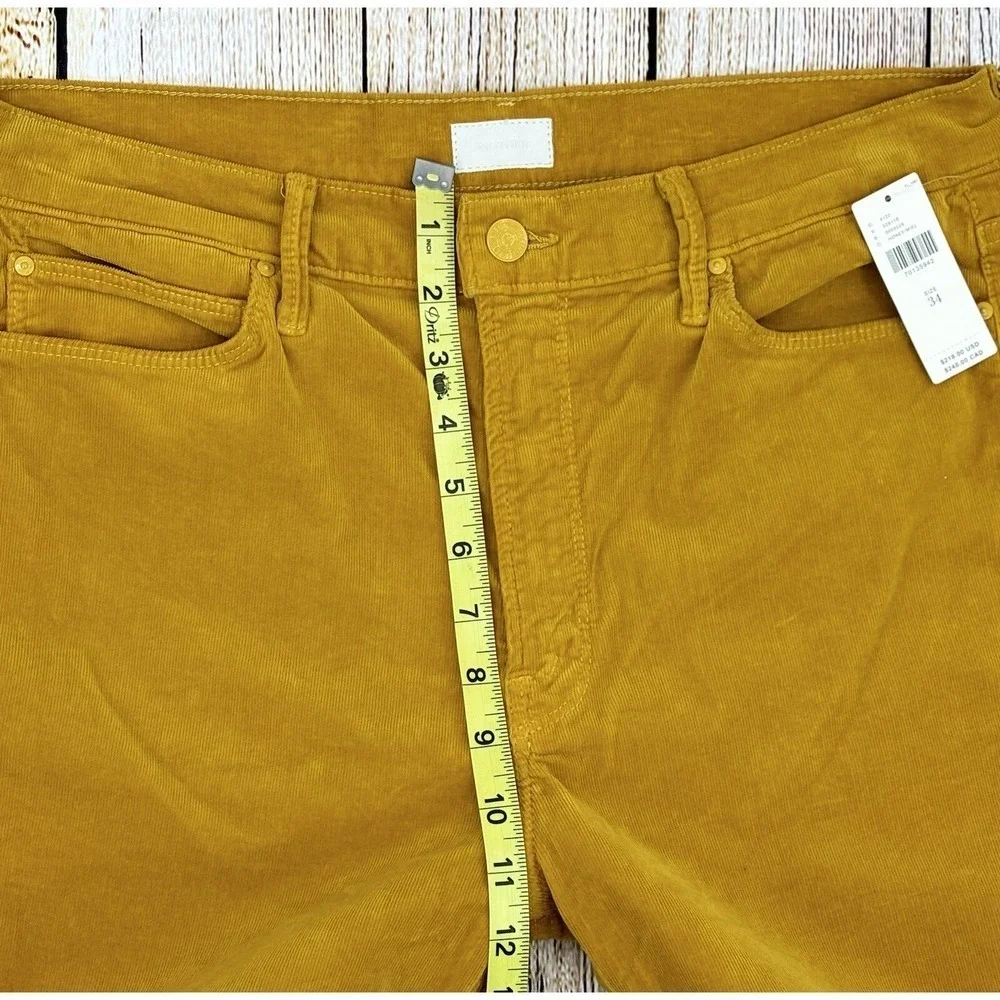 MOTHER The‎ Mid Rise Dazzler Ankle Corduroy Pants Size 34 Hey Honey NWT